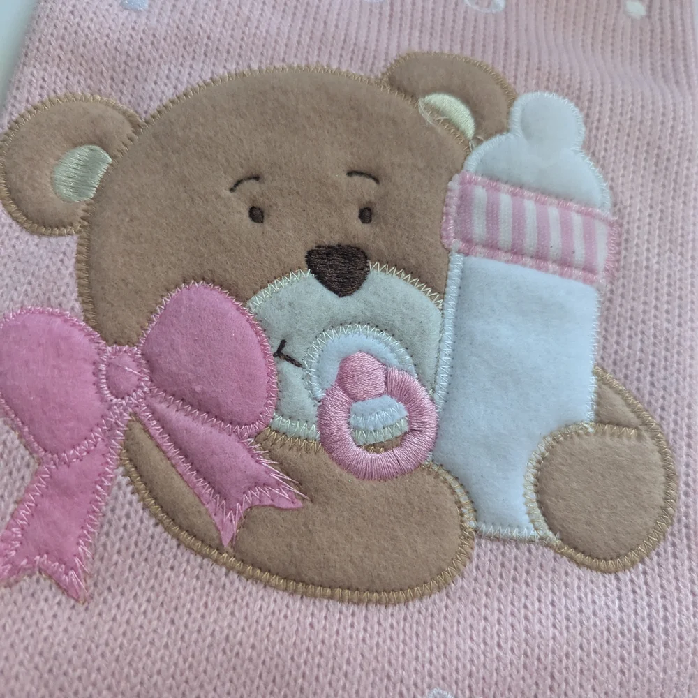 Baby's First Christmas Pink Stocking Used Once EUC Little Girls Infant Holiday